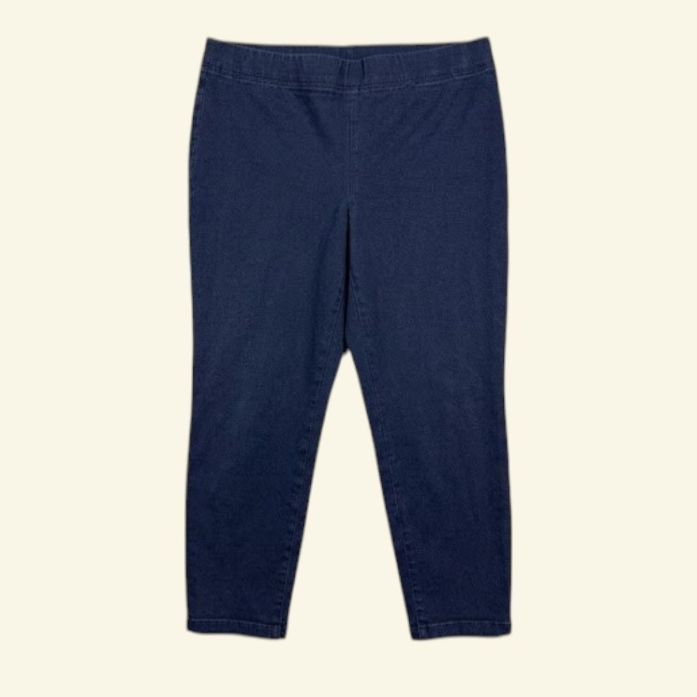 Talbots Navy Pull On Cropped Ankle Pants